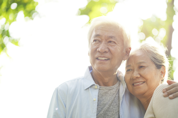 портрет любящей старшей азиатской пары
 - Фото, изображение