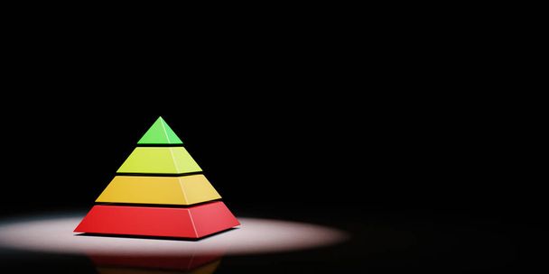 Four Levels Pyramid Spotlighted on Black Background - Photo, Image