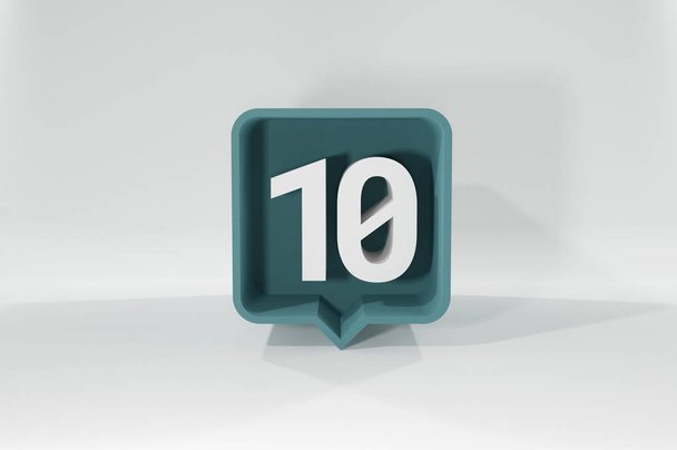 Ícone de balão número 10. Balão de fala 3d. Número 10. Ilustração 3D
. - Foto, Imagem
