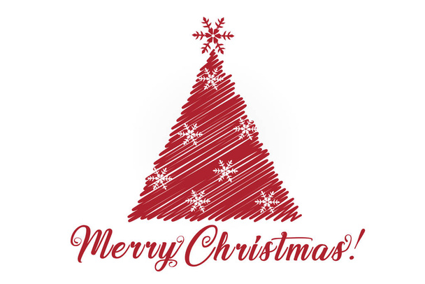 Christmas tree greetings card image vector - Wektor, obraz