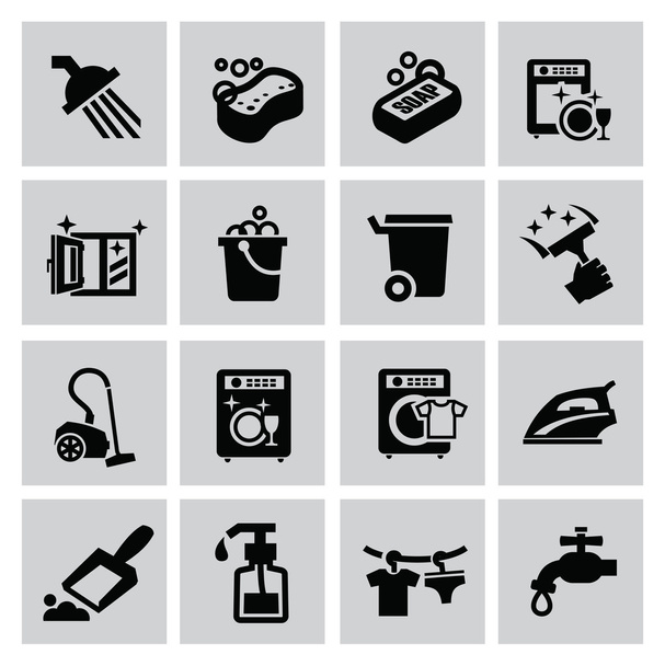 Cleaning icons - Vector, Imagen