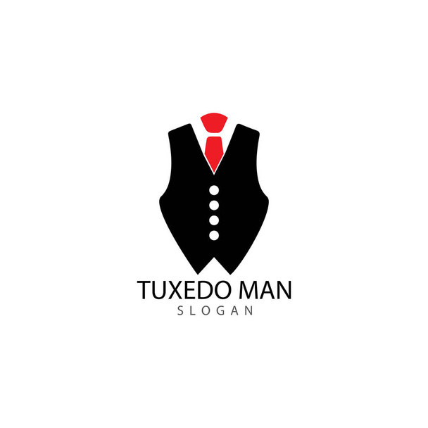 Tuxedo hombre logotipo diseño vector plantilla
 - Vector, Imagen