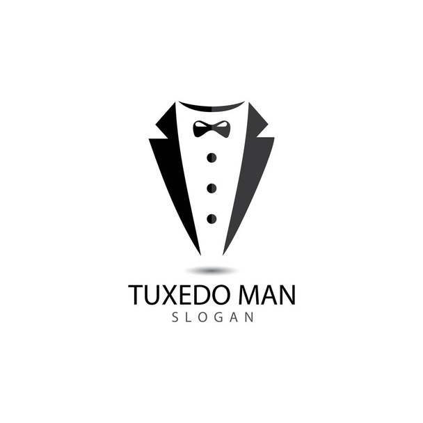 Tuxedo man logo design vector template - Vector, Image