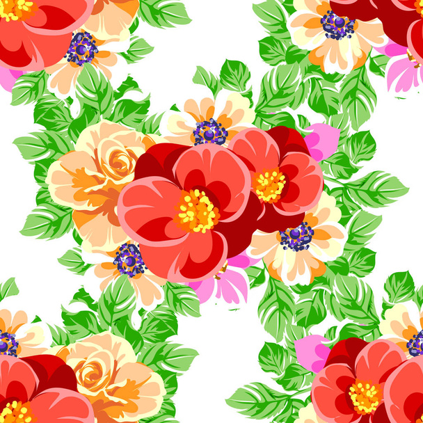 seamless colorful floral pattern  - Vector, Image