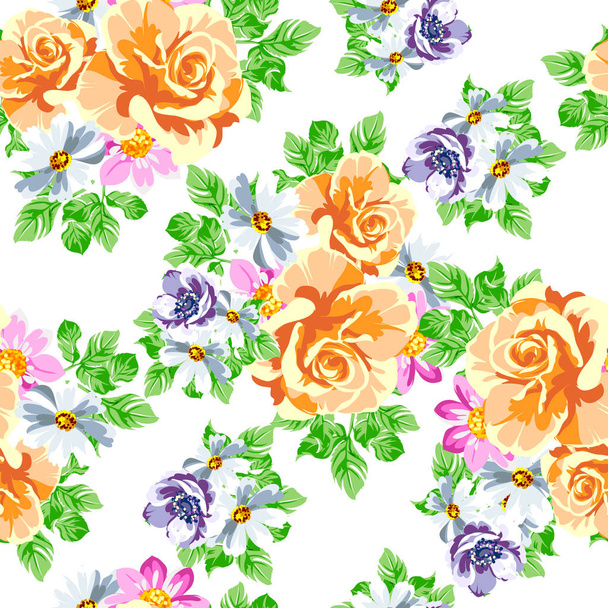 seamless colorful floral pattern  - Vector, Imagen
