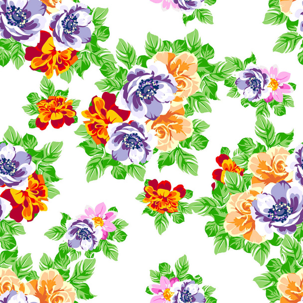 seamless colorful floral pattern  - ベクター画像