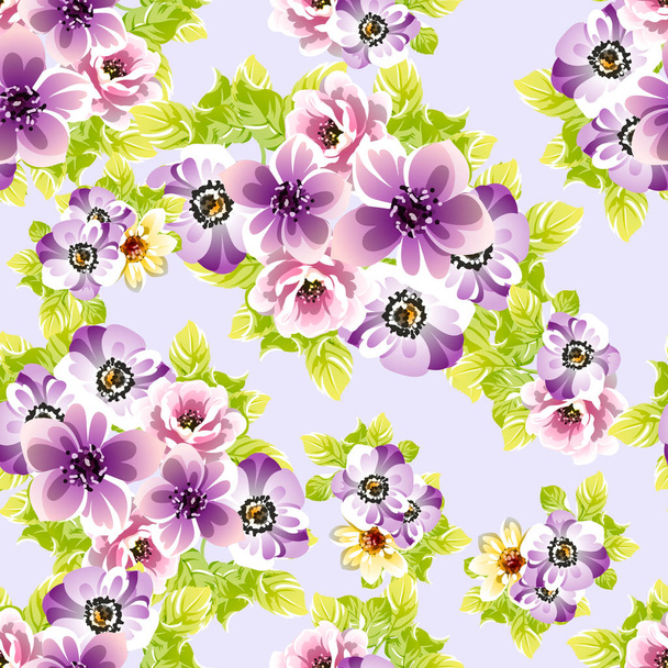 colorful seamless flower pattern vector illustration  - Vektor, obrázek