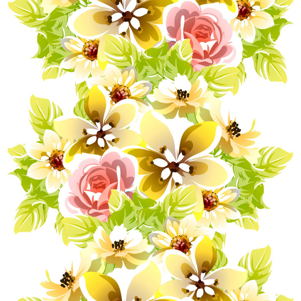 colorful seamless flower pattern vector illustration  - Vetor, Imagem