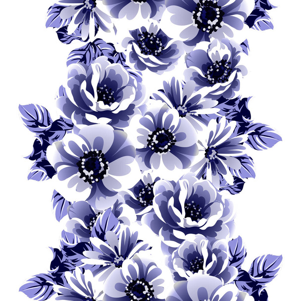 seamless blue flower pattern vector illustration  - Вектор, зображення