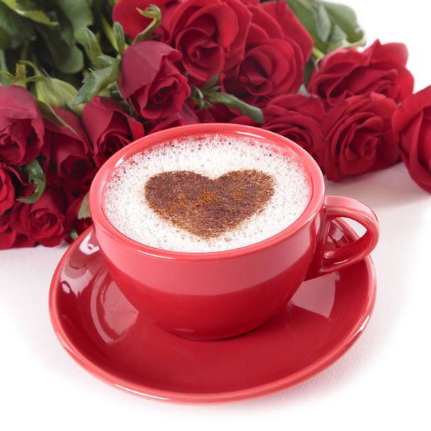Kaffee und Rosen - Foto, Bild