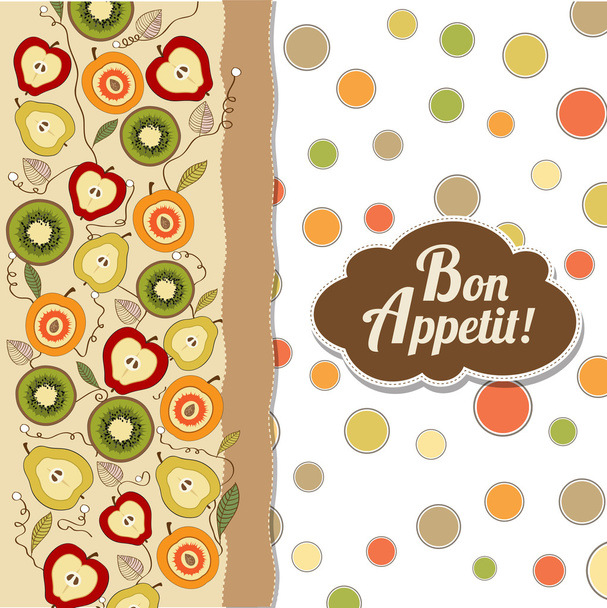 Bon apetit karta s ovocem - Fotografie, Obrázek