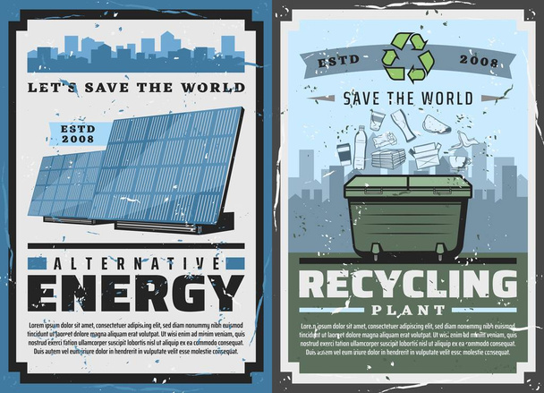 Terra planeta energia alternativa, eco reciclagem
 - Vetor, Imagem