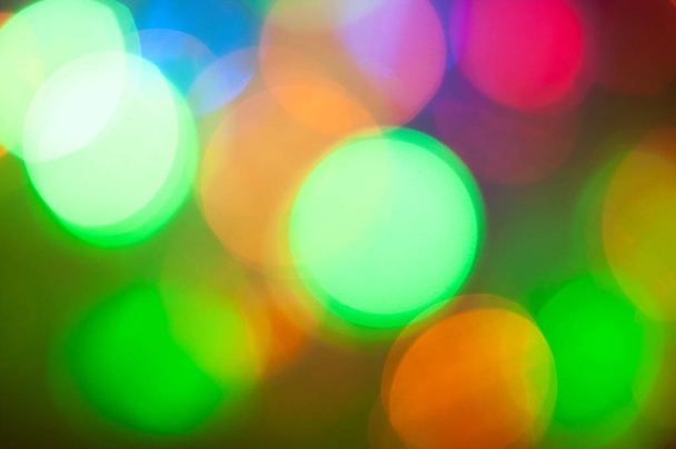 Glowing and festive colored light circles created from in camera - Fotoğraf, Görsel
