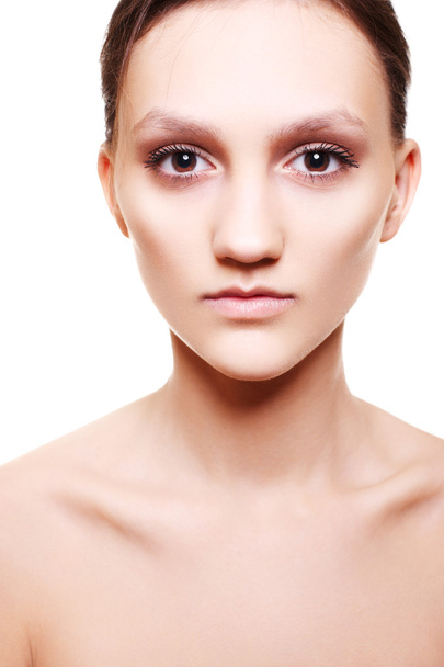 Portrait of beautiful woman with natural beige make-up - Fotografie, Obrázek