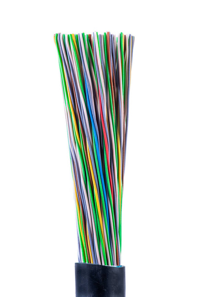 Telecommunication cable isolated on white background - Photo, Image