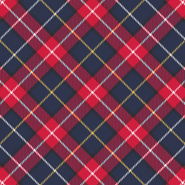 Scottish plaid red and blue seamless checkered vector pattern. - Vector, Image