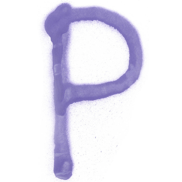 watercolor violet letter isolated on white background  - Foto, imagen