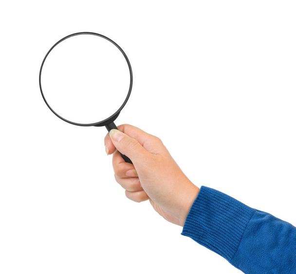 Magnifying glass in hand - Photo, Image