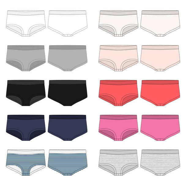 Set of women panties underwear types thong Vector Image