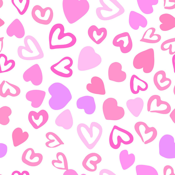 Hearts seamless pattern. 14 february wallpaper. Valentines Day backdrop. - Vektor, obrázek