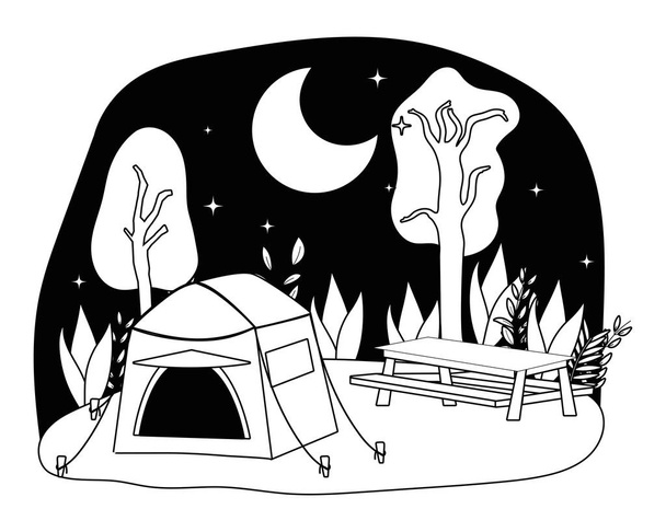 Conception vectorielle de tente et de camping - Vecteur, image