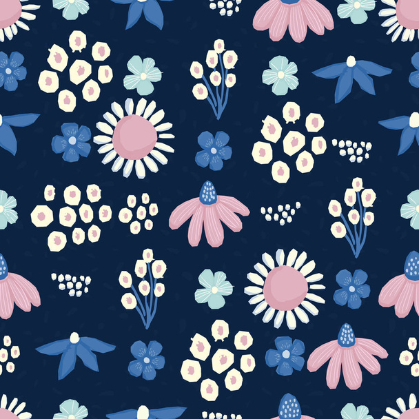 Seamless pattern Vector floral design. Romantic background print for fabrics and wallpapers. - Vektori, kuva