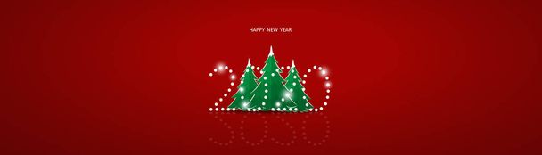 2020 Christmas Greeting Card. Christmas Background with Happy Ne - Вектор,изображение