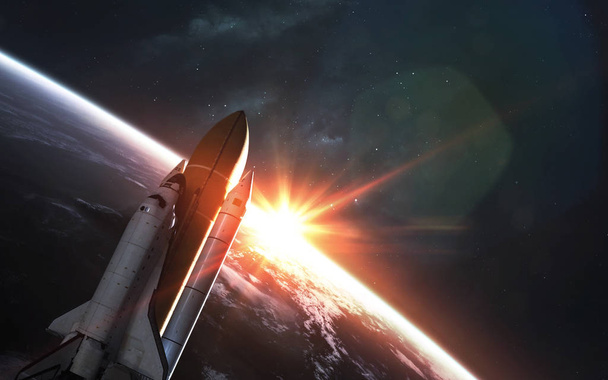 Vesmírný raketoplán na oběžnou dráhu Země. Prvky tohoto obrázku f - Fotografie, Obrázek
