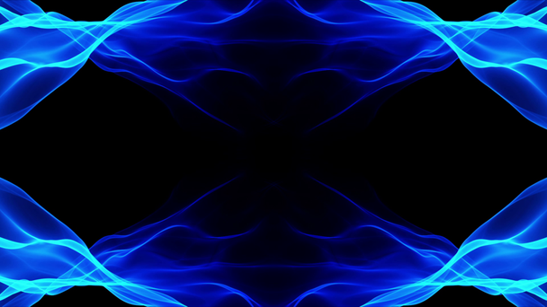 Fondo abstracto, movimiento suave azul que fluye animación sobre fondo negro
 - Metraje, vídeo