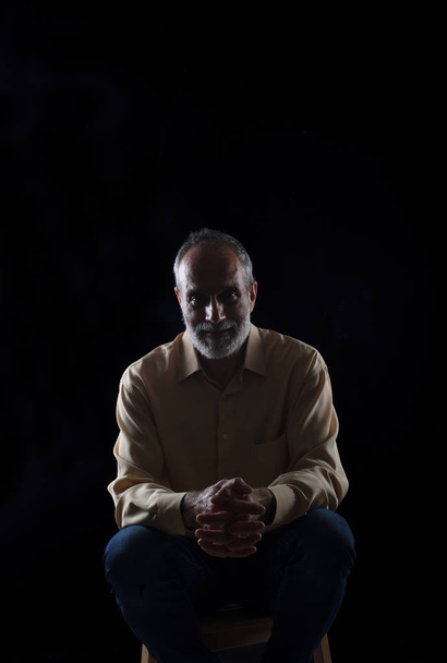 siyah adam portresi bir orta yaşlı - Fotoğraf, Görsel