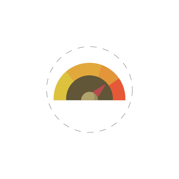 Speedometer colourful flat vector icon - Vector, Image