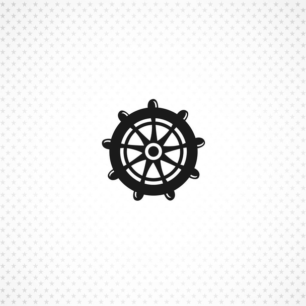 Значок ручного колеса на белом фоне
 - Вектор,изображение