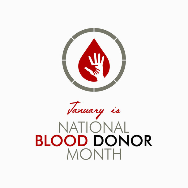 Vector illustration on the theme of National Blood donor month of January. - Vector, Image