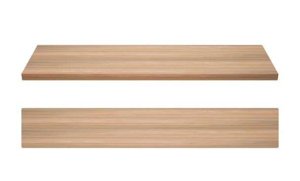 Tablero de madera de pino marrón aislado sobre fondo blanco
. - Foto, imagen