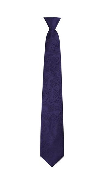 Patrón Paisley elegante corbata de berenjena angosta atada aislada sobre fondo blanco. Hombres moda y concepto de compras
 - Foto, Imagen
