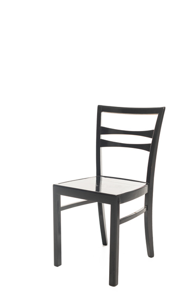Modern black wooden chair isolated on white - Foto, imagen