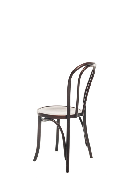 白に隔離されたモダンな茶色の木製の椅子 - 写真・画像
