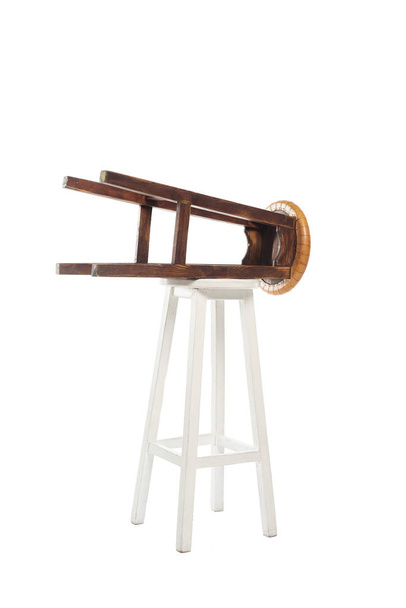 Due sedili in legno con spazio copia isolato su bianco
 - Foto, immagini