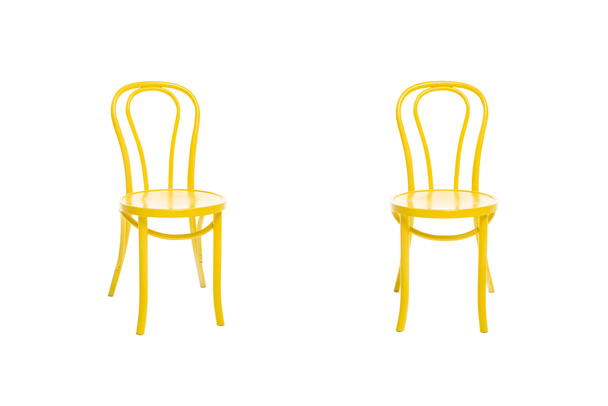 Modern yellow chairs isolated on white - Fotó, kép