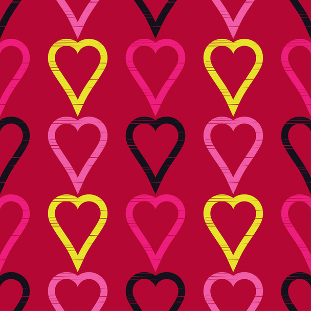 Seamless pattern with decorative hearts. Valentine's day. Illustration for web design or print. - Wektor, obraz