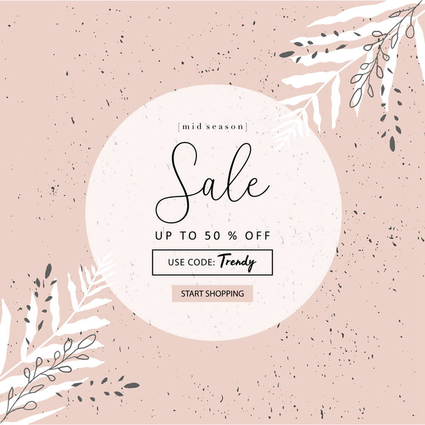 Social media banner template for fashion or beauty industry advertising new arrivals collection or seasonal sales promotion. trendy BLUSH PINK GOLD BACKGROUND - Vector, Image