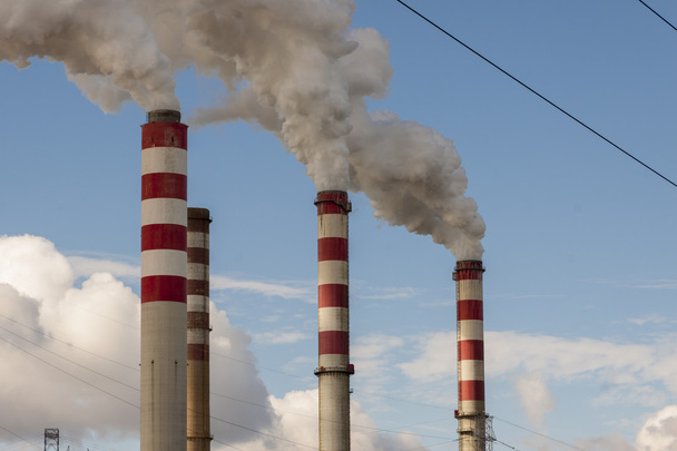Big pollution in Polish Power Plant - Patnow, Konin. - Photo, Image
