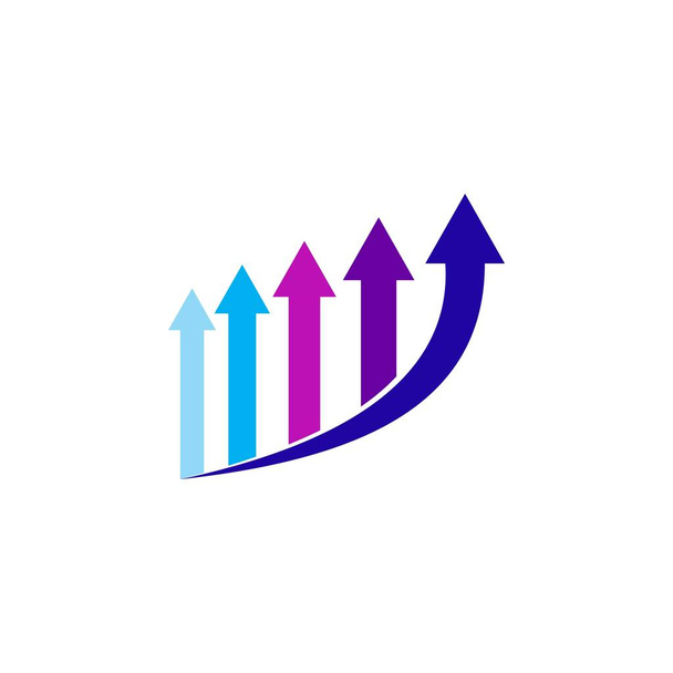 Up Arrow with chart logo design vector - Vector, Image