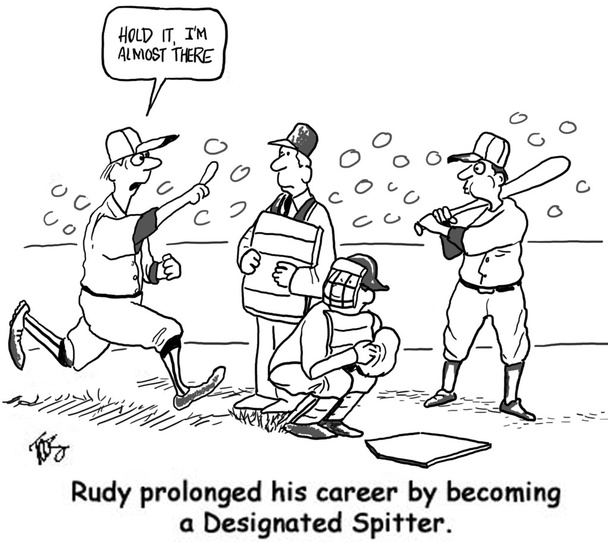 Cartoon illustration. Players at a baseball game - Photo, Image