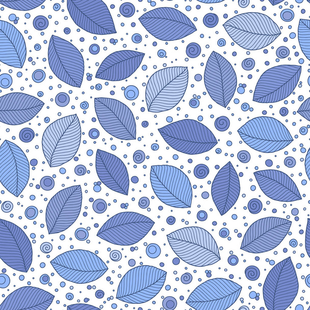 Blue leaves on a white background.  - Vektor, kép
