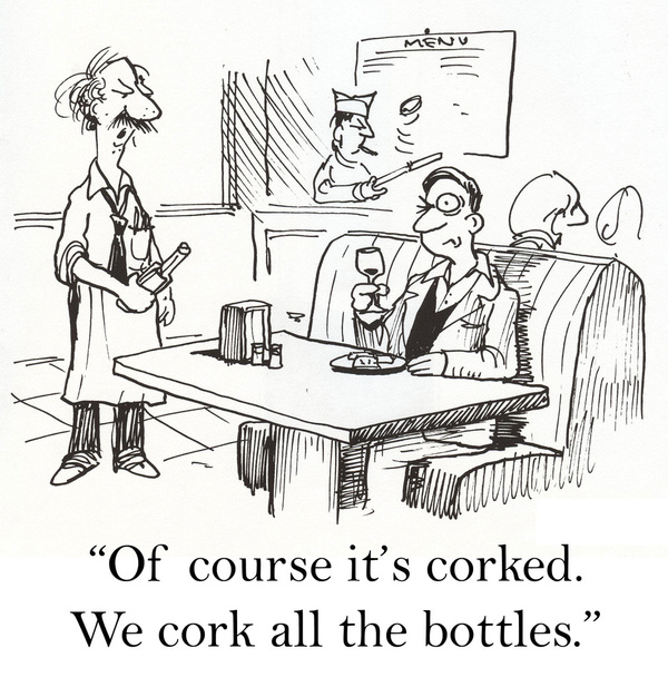 Cartoon-Illustration. Mann verkostet Wein in einer Bar - Foto, Bild