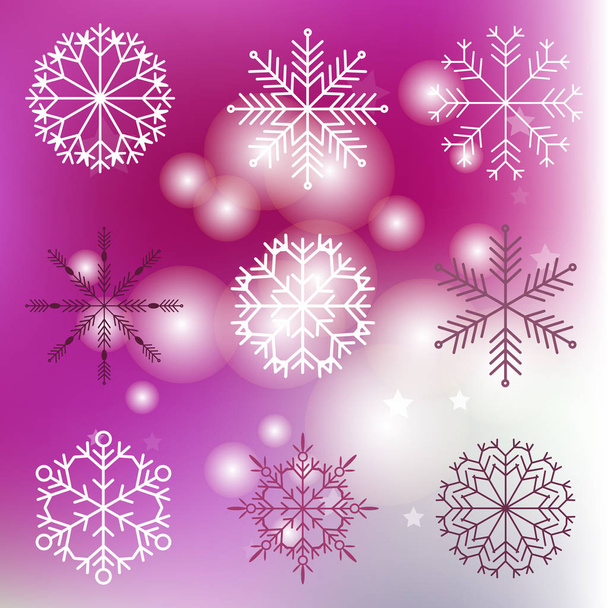 Set of snowflakes7 - Vettoriali, immagini