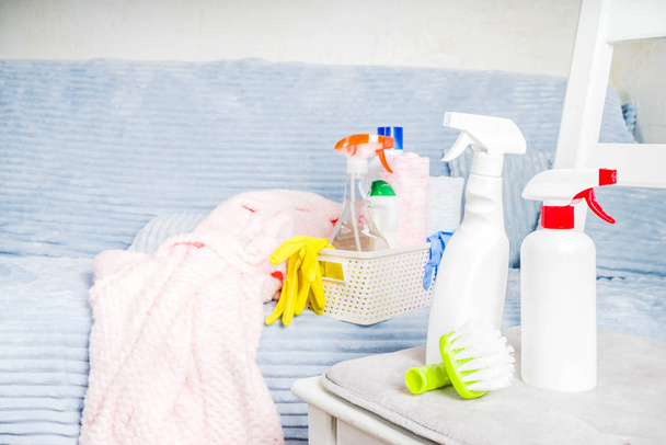 Spring home cleaning and housekeeping background - Photo, Image