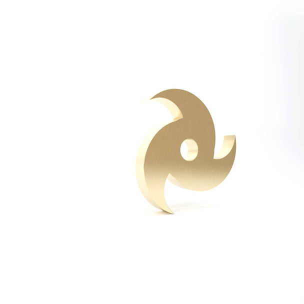Arany Tornádó ikon elszigetelt fehér háttérrel. Ciklon, forgószél, vihar tölcsér, hurrikán szél vagy forgószél ikon. 3d illusztráció 3d render - Fotó, kép