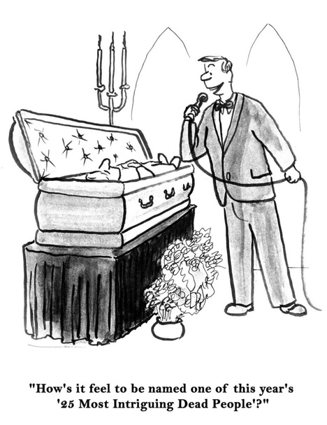 El hombre canta en el funeral. Dibujos animados ilustración
 - Foto, Imagen